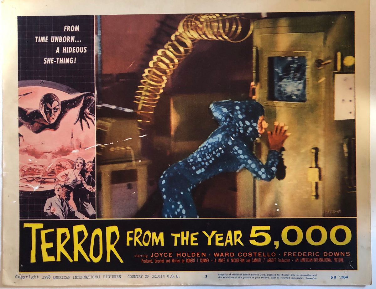 TERROR FROM THE YEAR 5000 USED LOBBYCARD GrevilleRecords Terror from the year 5000 used lobbycard grevillerecords