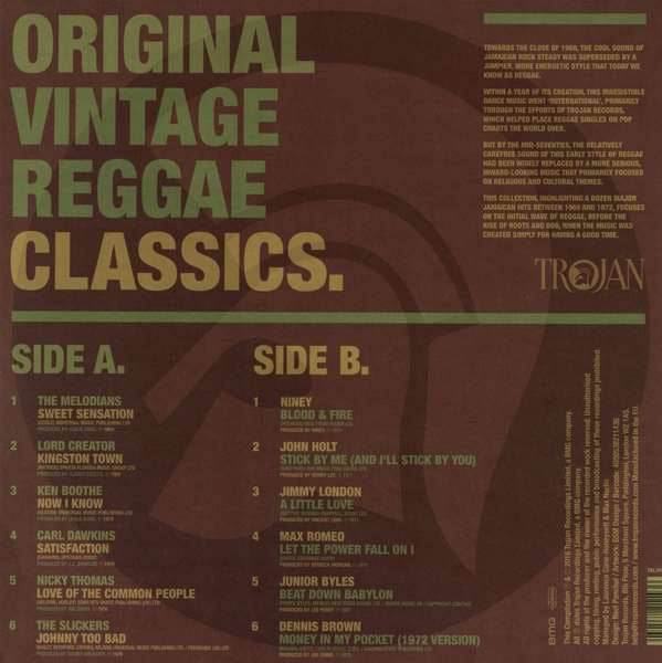 VARIOUS - TROJAN: ORIGINAL VINTAGE REGGAE CLASSICS VINYL – GrevilleRecords