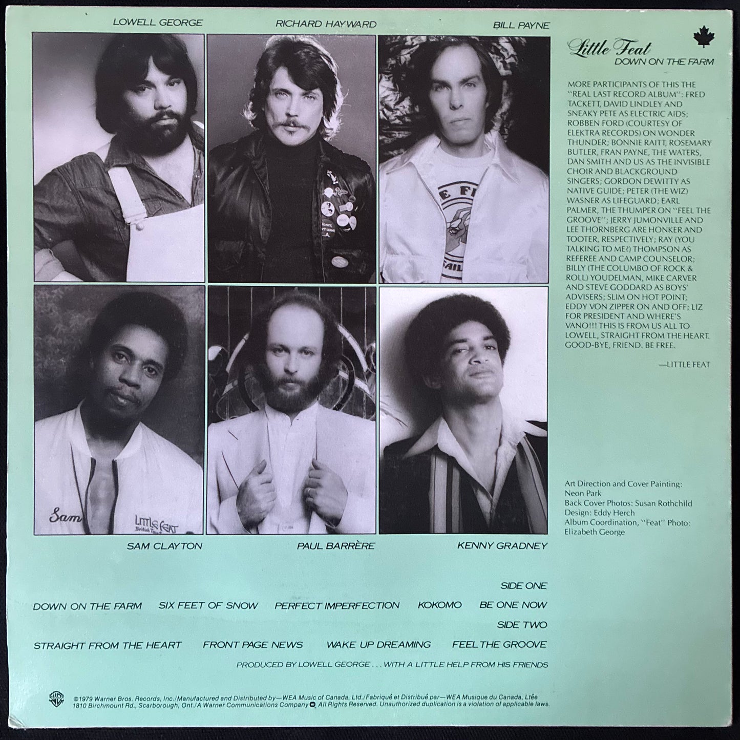 LITTLE FEAT - DOWN ON THE FARM (USED VINYL 1979 CANADA M-/EX+)