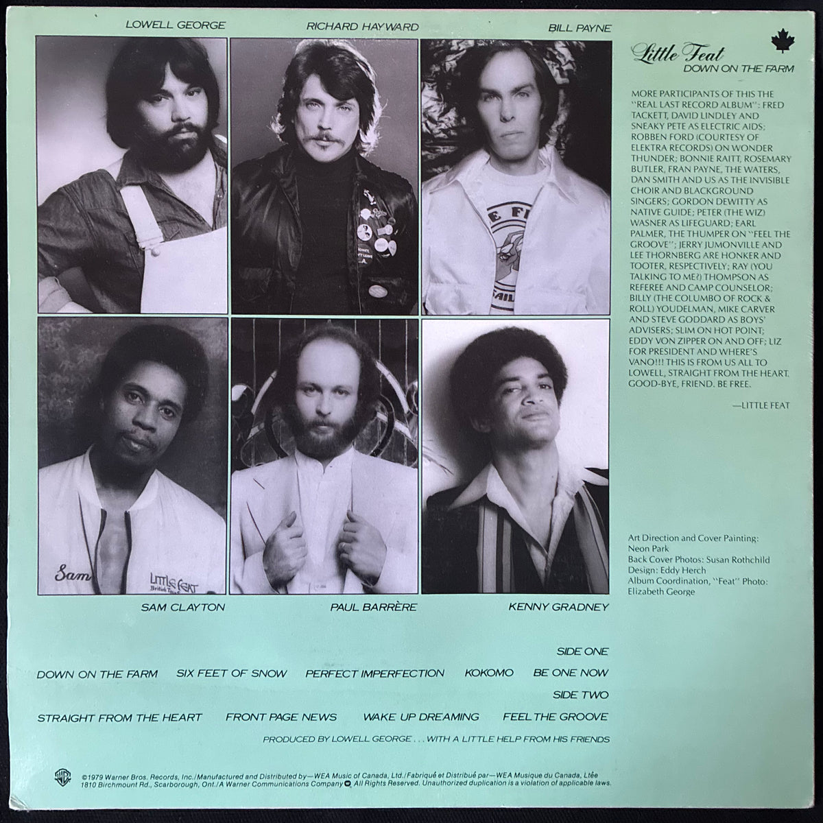 LITTLE FEAT - DOWN ON THE FARM (USED VINYL 1979 CANADA M-/EX+)