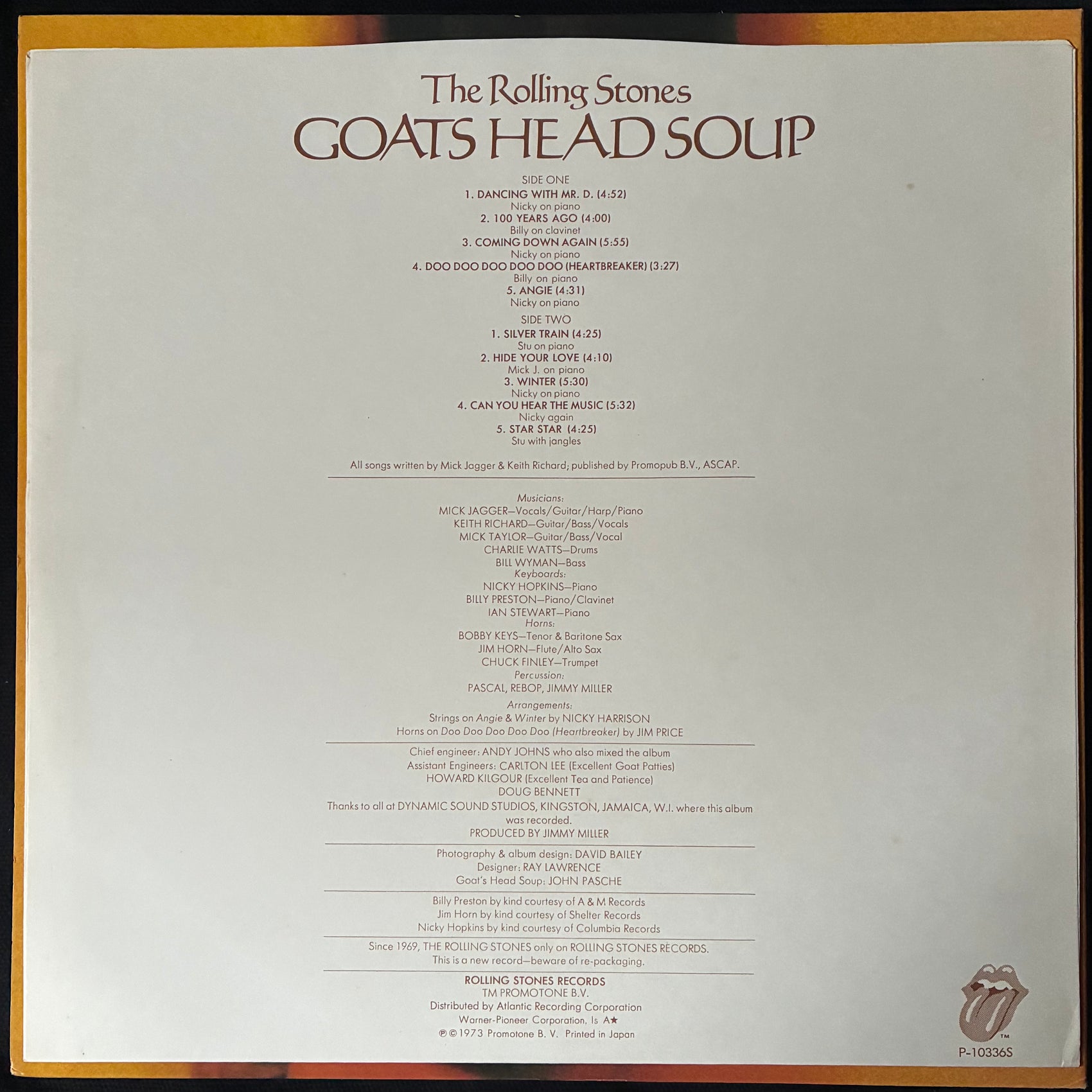 ROLLING STONES - GOATS HEAD SOUP (USED VINYL 1976 JAPAN M-/M-)