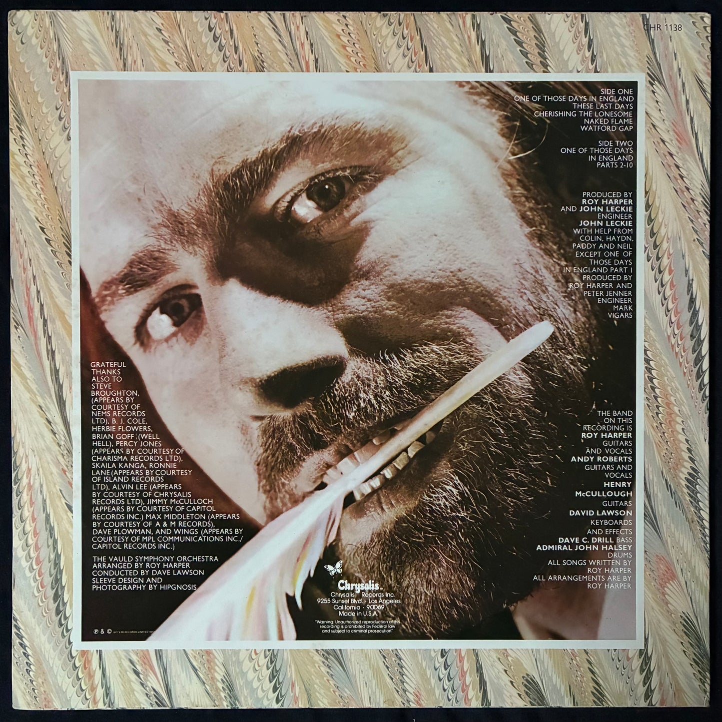 ROY HARPER - ONE OF THESE DAYS IN ENGLAND (BULLINAMINGVASE) (USED VINYL 1977 US EX+/EX+)