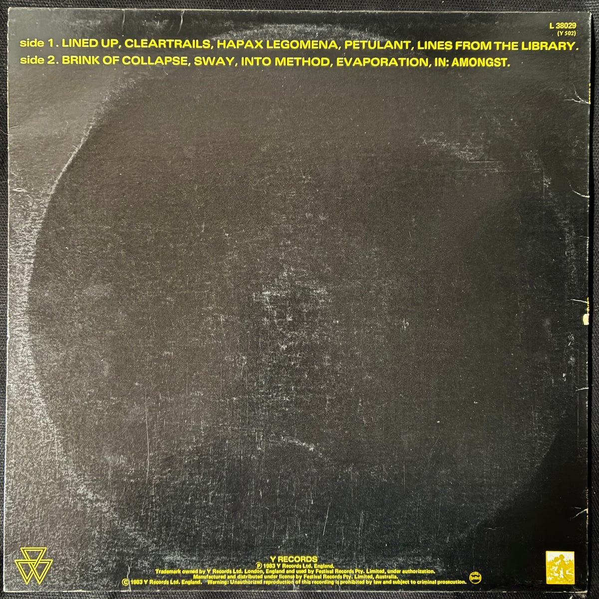 SHRIEKBACK - CARE (USED VINYL 1983 AUS EX+/EX)