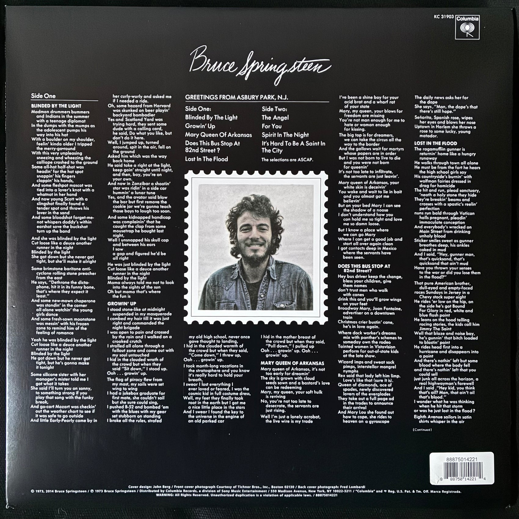 BRUCE SPRINGSTEEN - GREETINGS FROM ASBURY PARK, N.J. (USED VINYL 2014 US M-/M-)