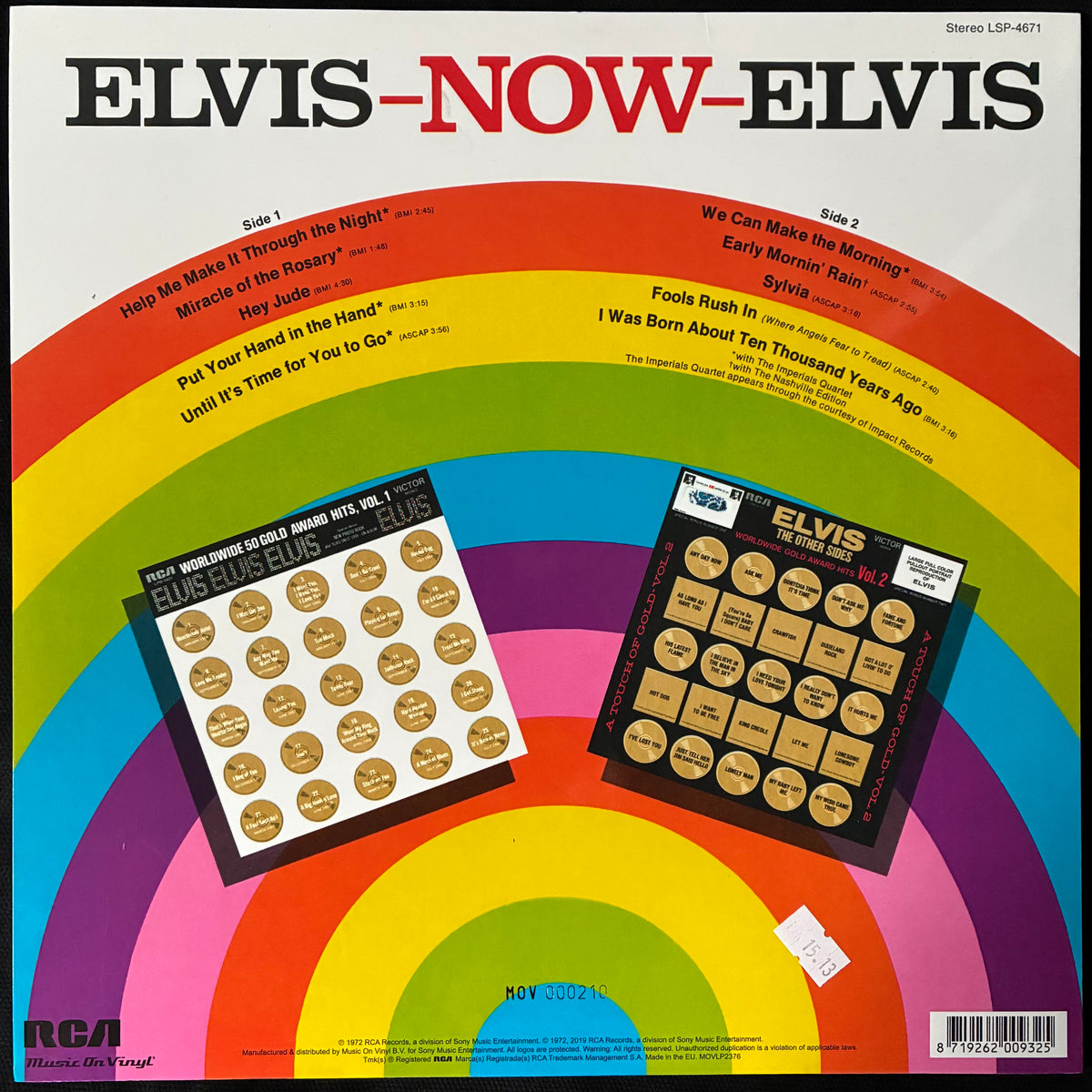 ELVIS PRESLEY - ELVIS NOW (180GM/YELLOW COLOURED) (USED VINYL 2019 EURO M-/M-)