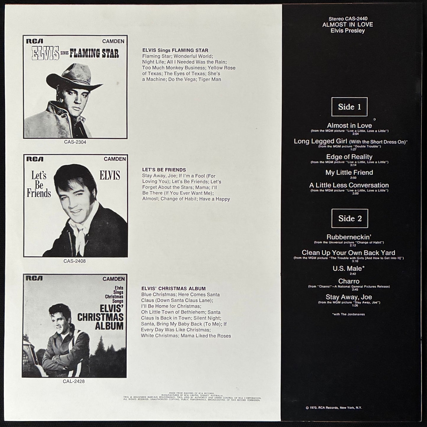 ELVIS PRESLEY - ALMOST IN LOVE (USED VINYL AUS M-/M-)