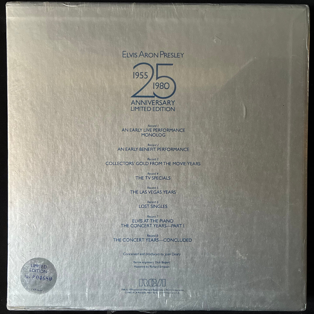 ELVIS PRESLEY - ELVIS ARON PRESLEY : 25TH ANNIVERSARY (8LP BOX SET) (USED VINYL 1980 US S.S.)