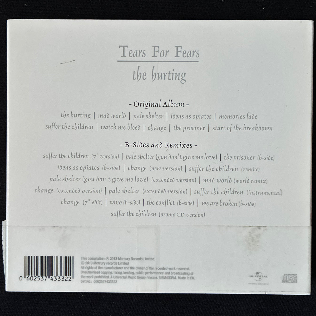TEARS FOR FEARS - THE HURTING : DELUXE EDITION (2CD SET) (USED CD 2013 EU M-/EX+)