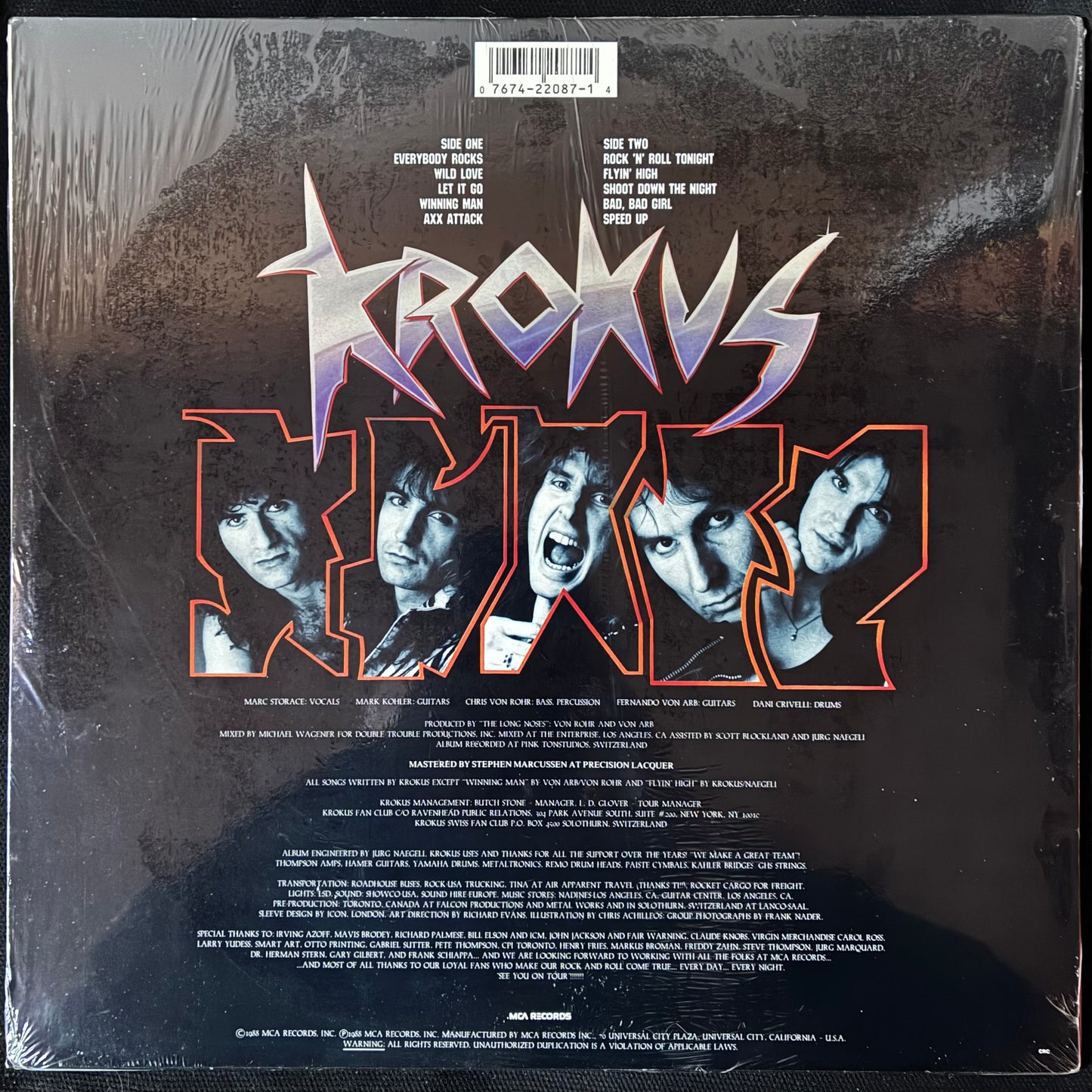 KROKUS - HEART ATTACK (FIRST PRESSING) (USED VINYL 1988 US S.S.)