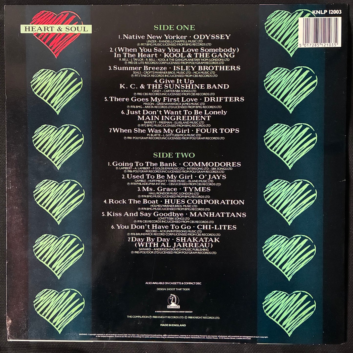 VARIOUS ARTISTS - HEART & SOUL - SOUL GROUPS (USED VINYL 1988 UK M-/M-)