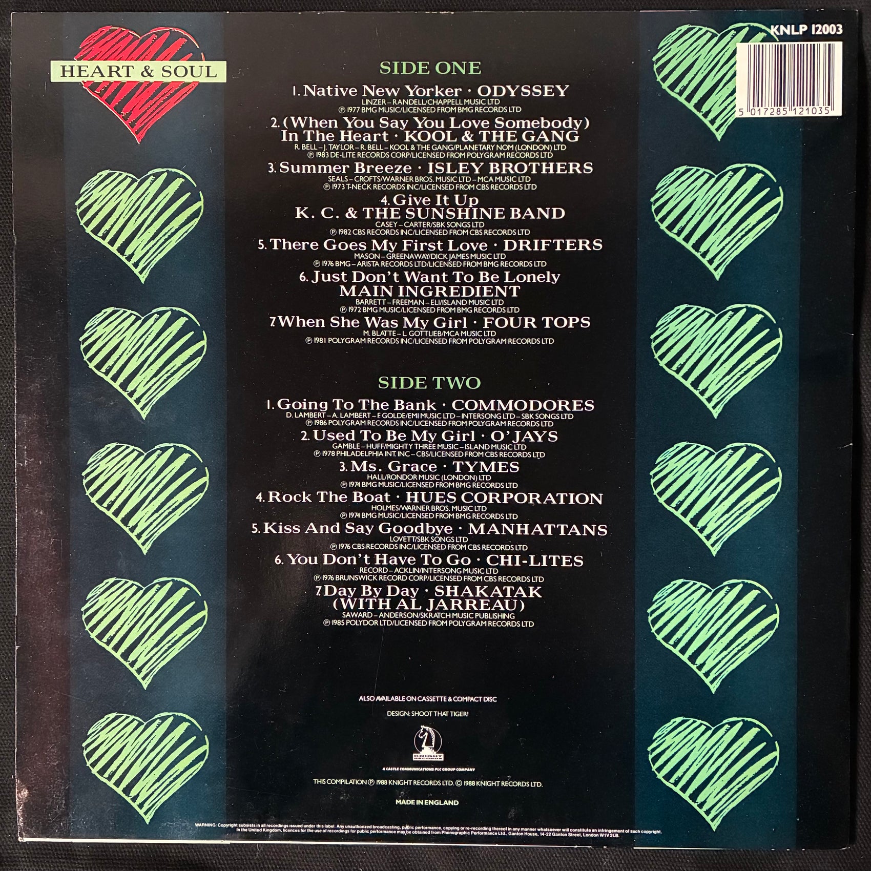 VARIOUS ARTISTS - HEART & SOUL - SOUL GROUPS (USED VINYL 1988 UK M-/M-)