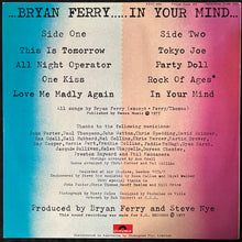 Load image into Gallery viewer, BRYAN FERRY - IN YOUR MIND (USED VINYL 1977 AUS M-/EX)
