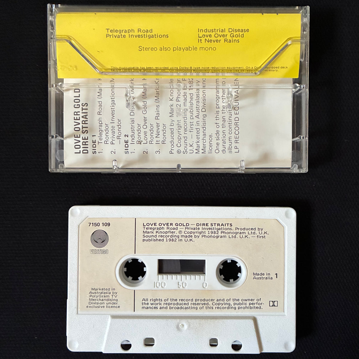 DIRE STRAITS - LOVE OVER GOLD (USED CASSETTE 1982 AUS)