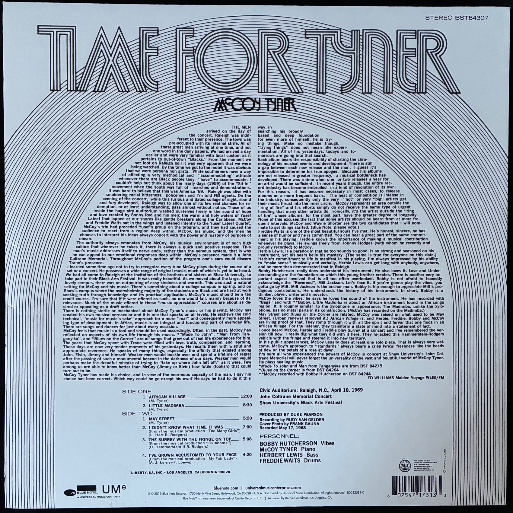 McCOY TYNER - TIME FOR TYNER (USED VINYL 2015 US M-/M-)