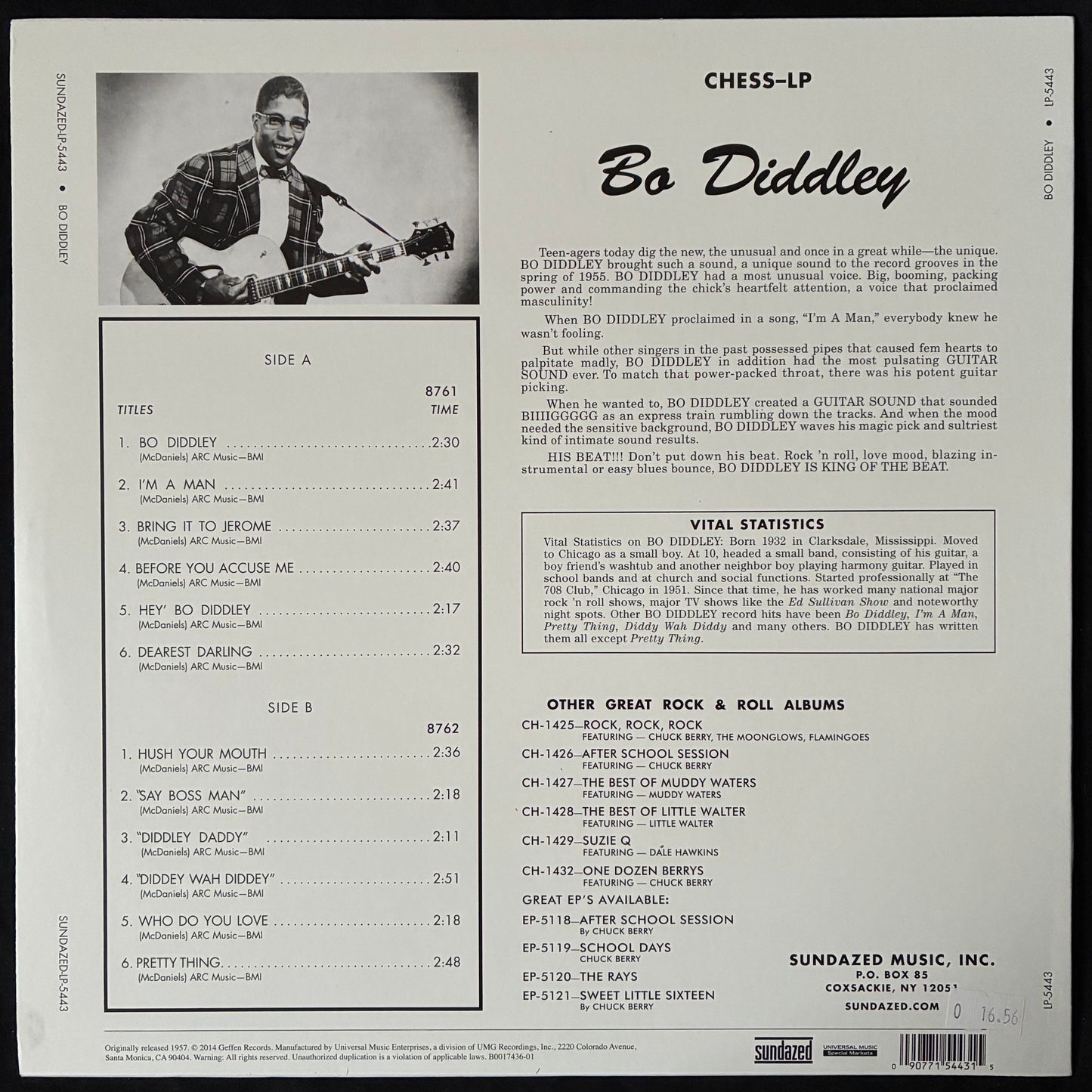 BO DIDDLEY - BO DIDDLEY (180GM) (BLUE COLOUR) (USED VINYL 2018 US M-/M-)
