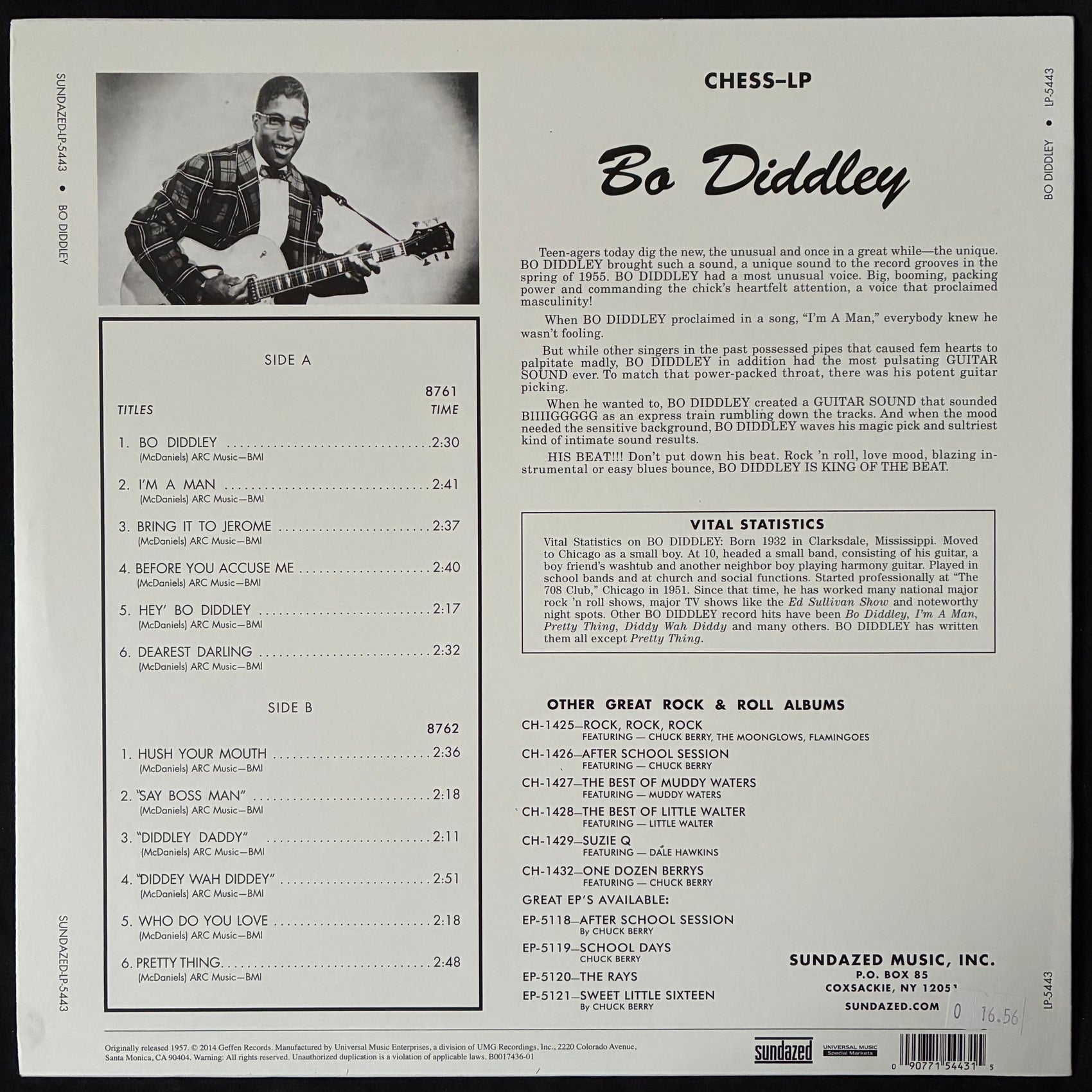 BO DIDDLEY - BO DIDDLEY (180GM) (BLUE COLOUR) (USED VINYL 2018 US M-/M-)