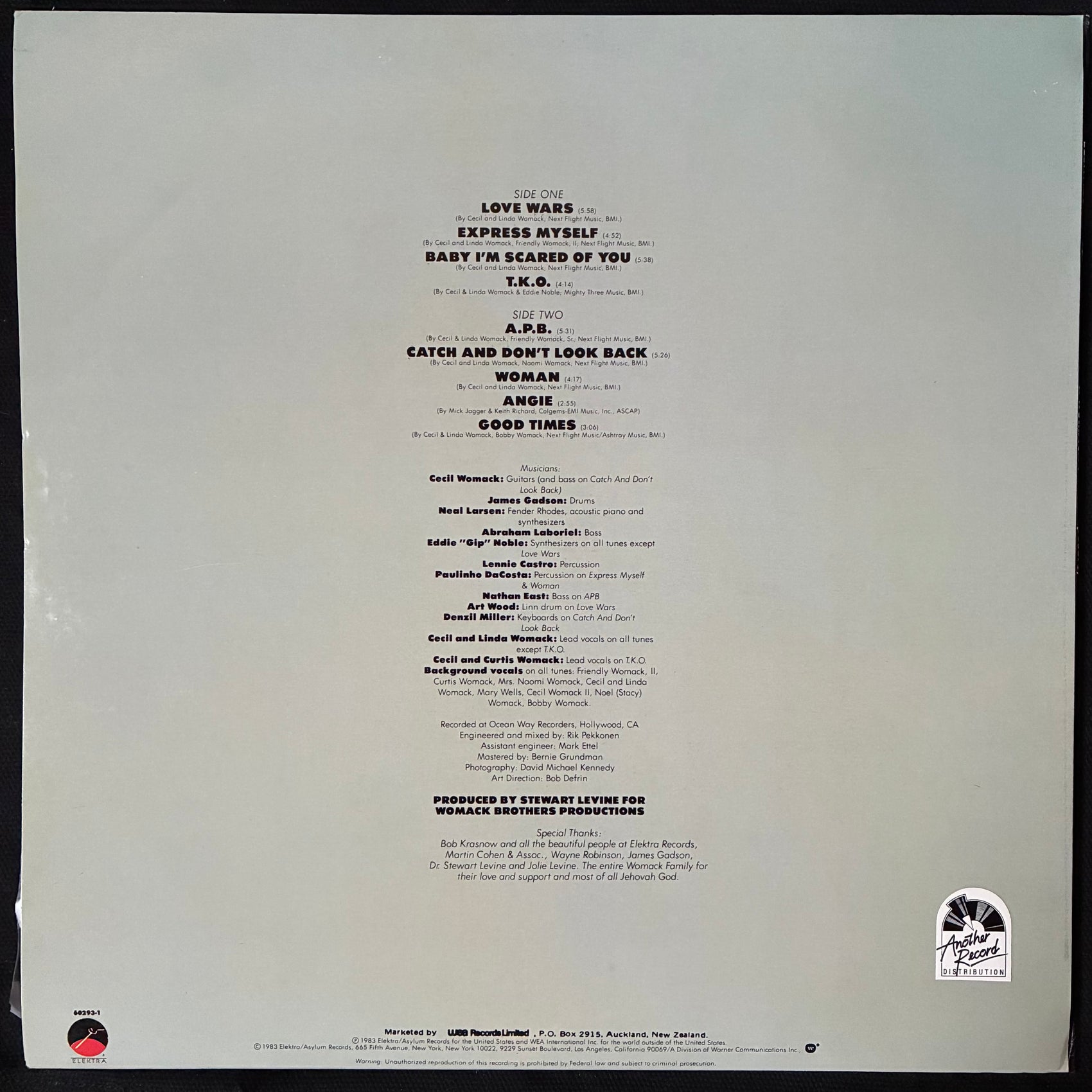 WOMACK & WOMACK - LOVE WARS (USED VINYL 1983 AUS M-/M-)