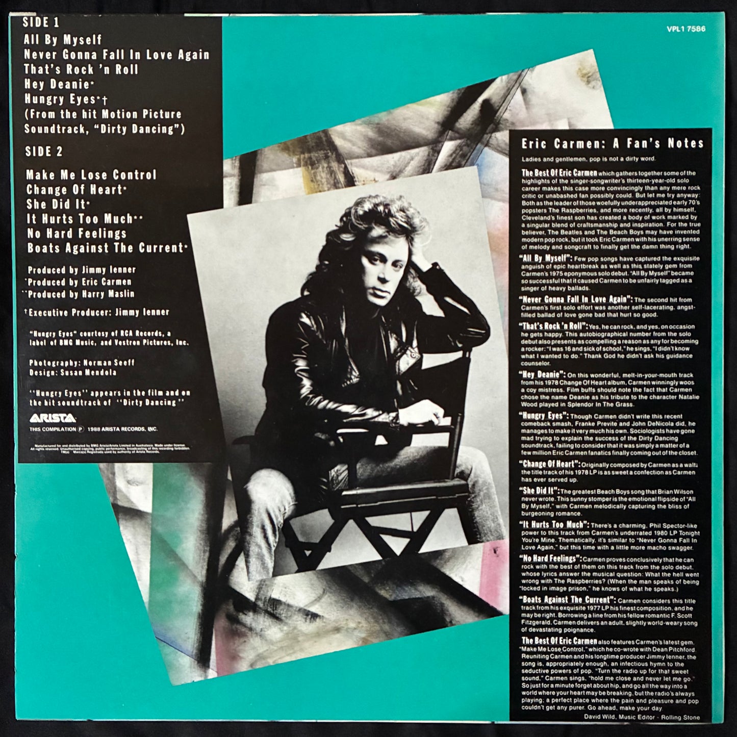 ERIC CARMEN - THE BEST OF ERIC CARMEN (USED VINYL 1988 AUS M-/M-)