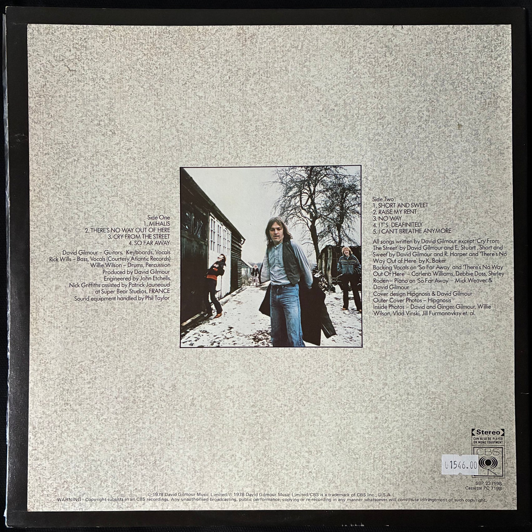 DAIVD GILMOUR - DAVID GILMOUR (USED VINYL 1978 AUS M-/M-)