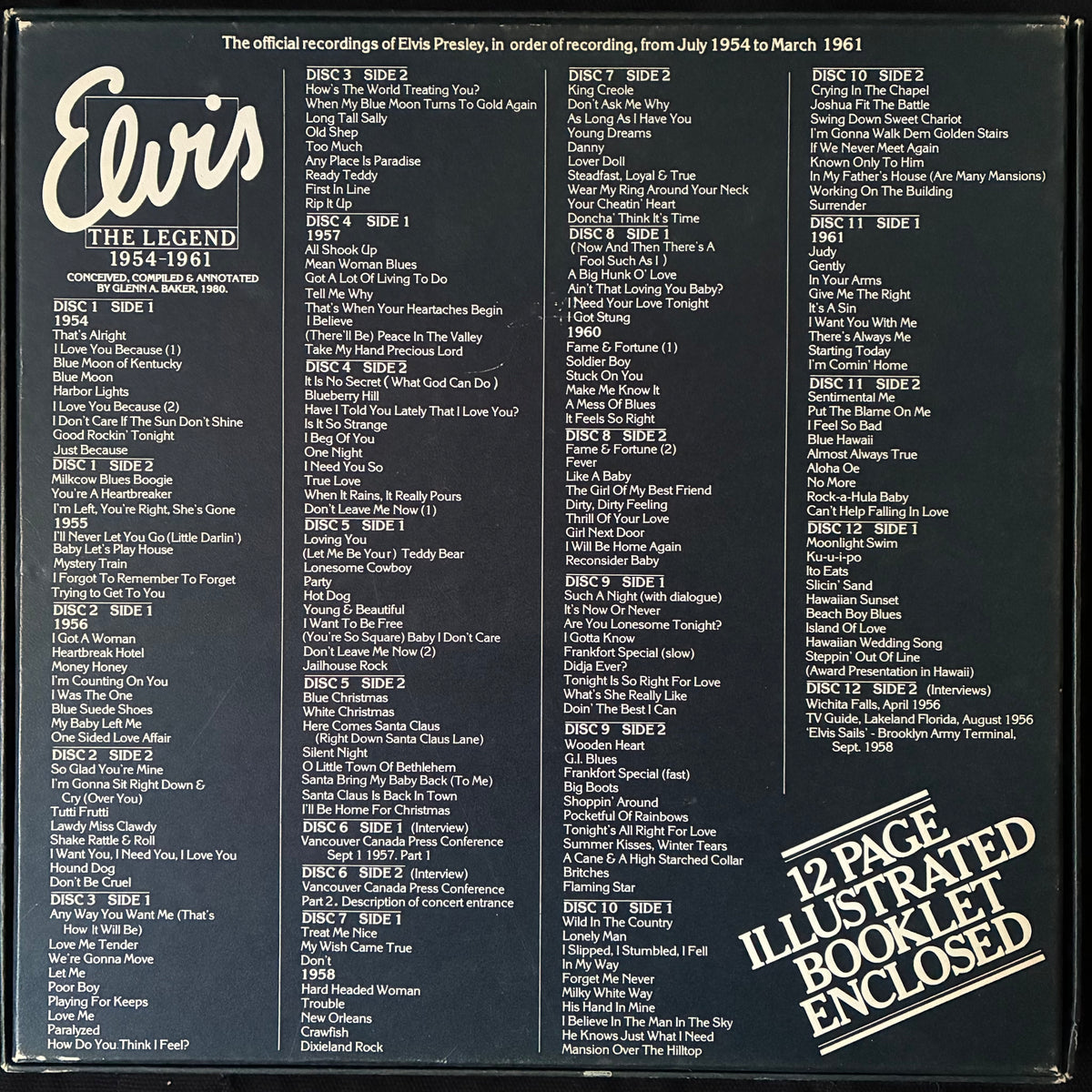 ELVIS PRESLEY - ELVIS : THE LEGEND 1954-1961 (12LP BOX SET) (USED VINYL 1980 AUS M-/EX-)