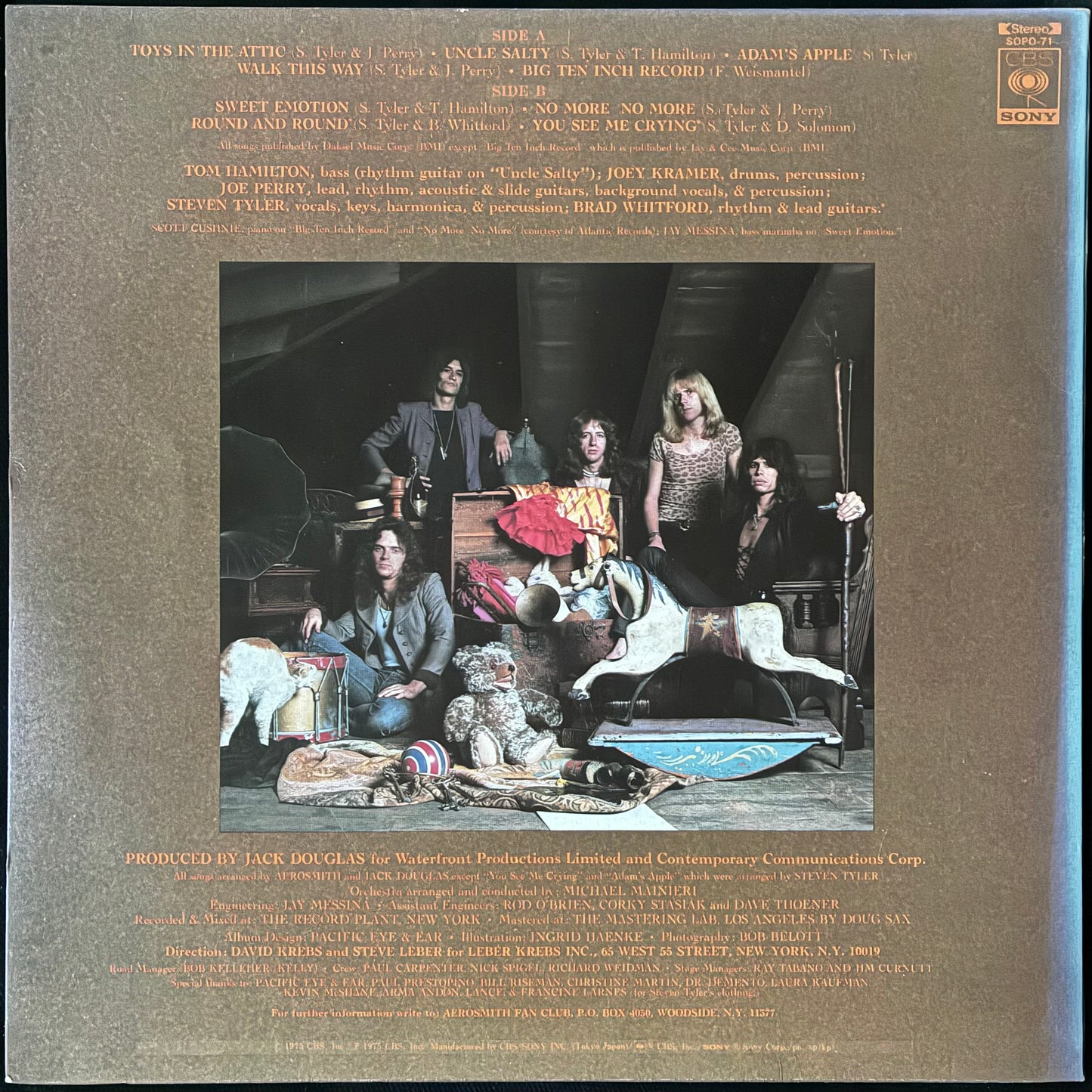 AEROSMITH - TOYS IN THE ATTIC (USED VINYL 1975 JAPAN EX-/EX+)