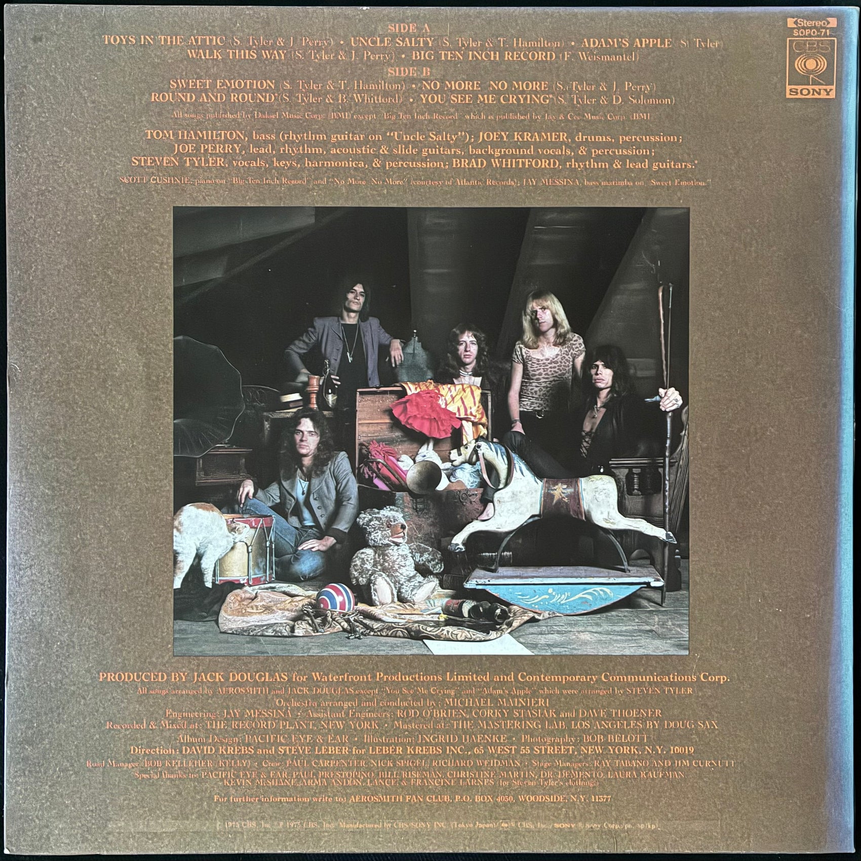 AEROSMITH - TOYS IN THE ATTIC (USED VINYL 1975 JAPAN EX-/EX+)