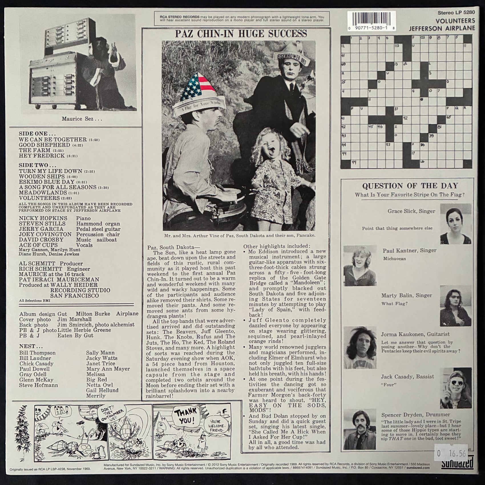 JEFFERSON AIRPLANE - VOLUNTEERS (USED VINYL 2012 US M-/M-)