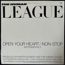 Load image into Gallery viewer, HUMAN LEAGUE - OPEN YOUR HEART/NON-STOP (12") (USED VINYL 1981 AUS M-/EX)
