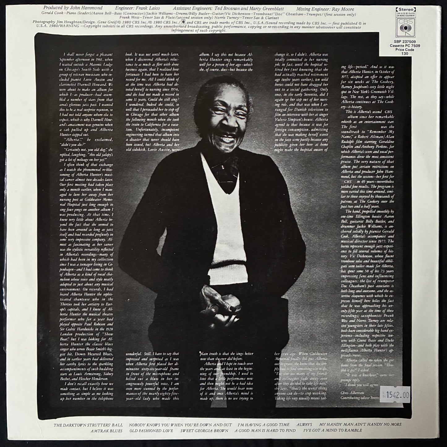 ALBERTA HUNTER - AMTRAK BLUES (USED VINYL 1980 AUS M-/M-)