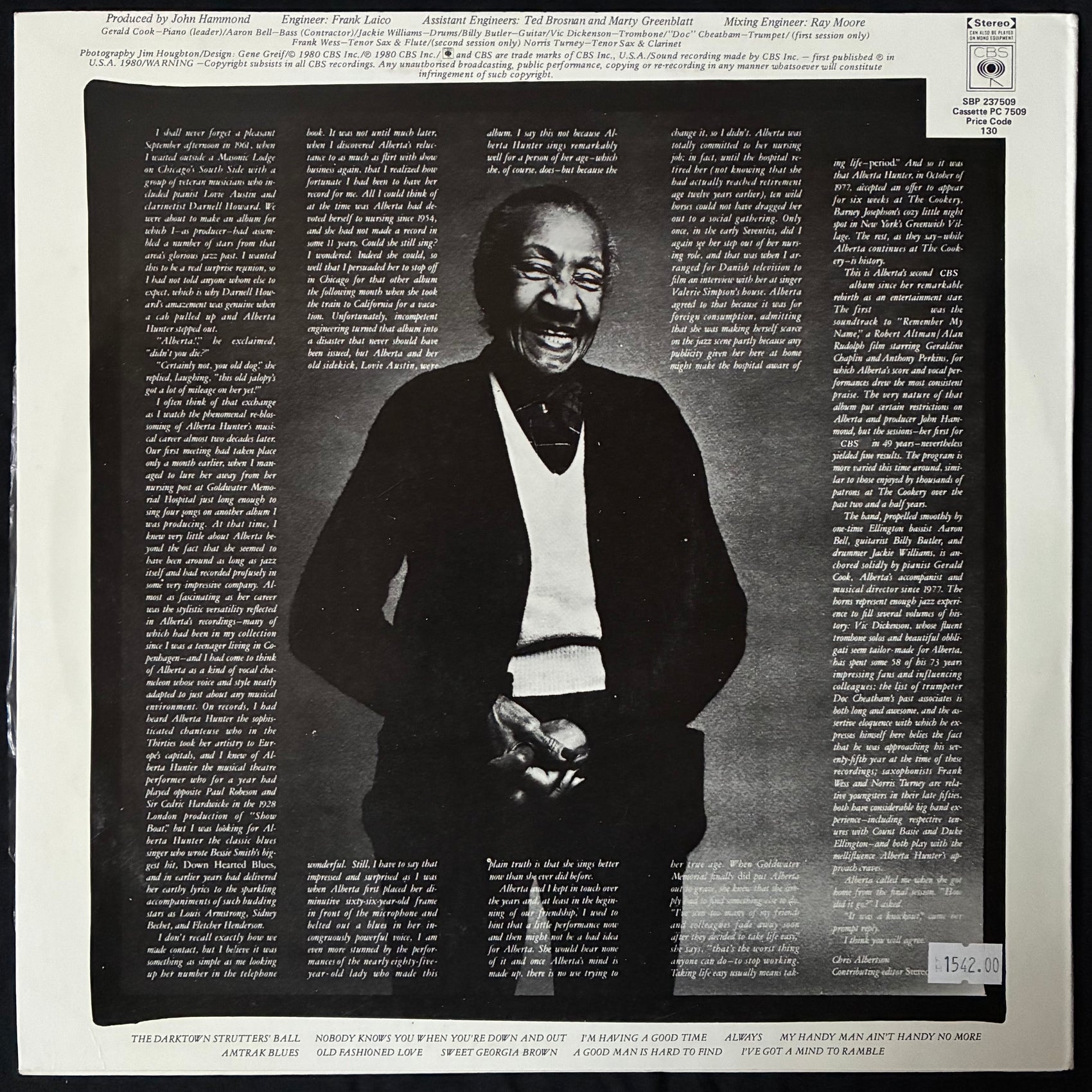 ALBERTA HUNTER - AMTRAK BLUES (USED VINYL 1980 AUS M-/M-)