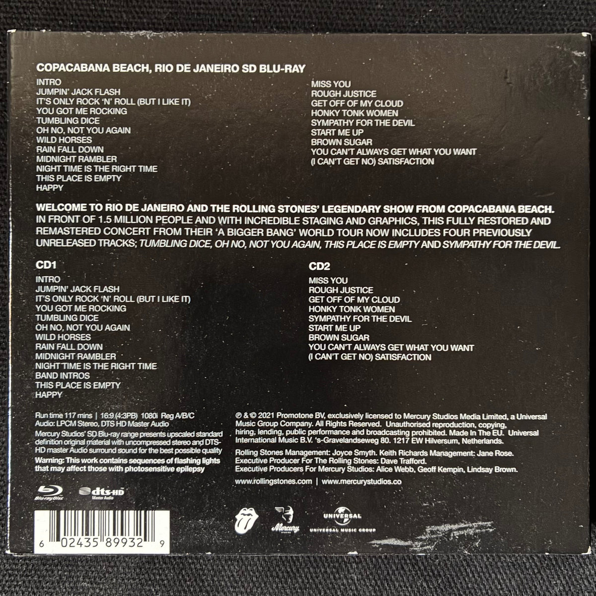 ROLLING STONES - A BIGGER BANG : LIVE ON COPACABANA BEACH (2CD+BLU RAY) (USED CD 2021 M-/M-)