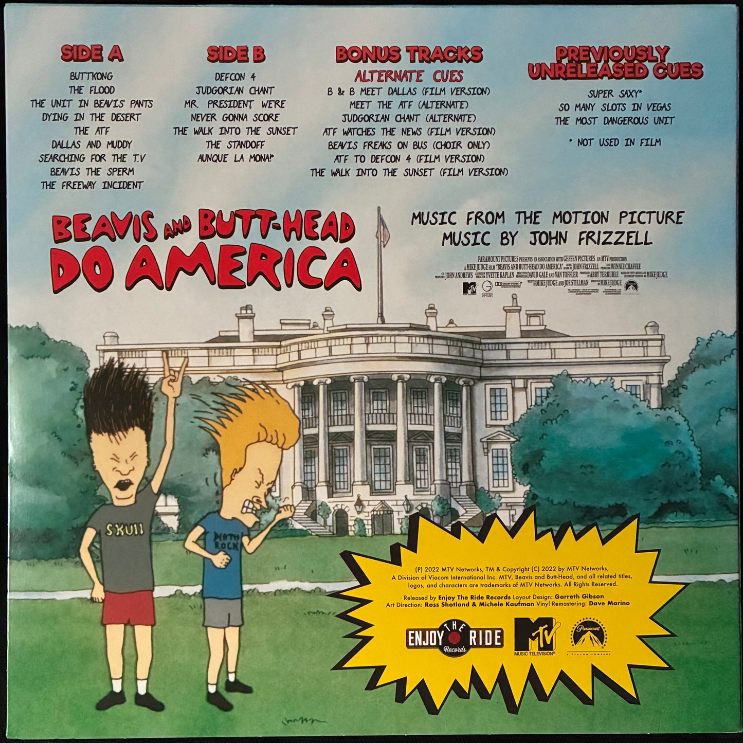 JOHN FRIZZELL - BEAVIS AND BUTT-HEAD DO AMERICA OST (RED/WHITE/BLUE COLOURED)Y/BLACK SPLATTER) (USED VINYL 2022 US M-/M-)