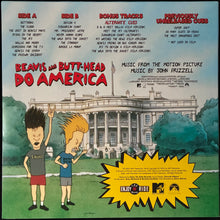 Load image into Gallery viewer, JOHN FRIZZELL - BEAVIS AND BUTT-HEAD DO AMERICA OST (RED/WHITE/BLUE COLOURED)Y/BLACK SPLATTER) (USED VINYL 2022 US M-/M-)

