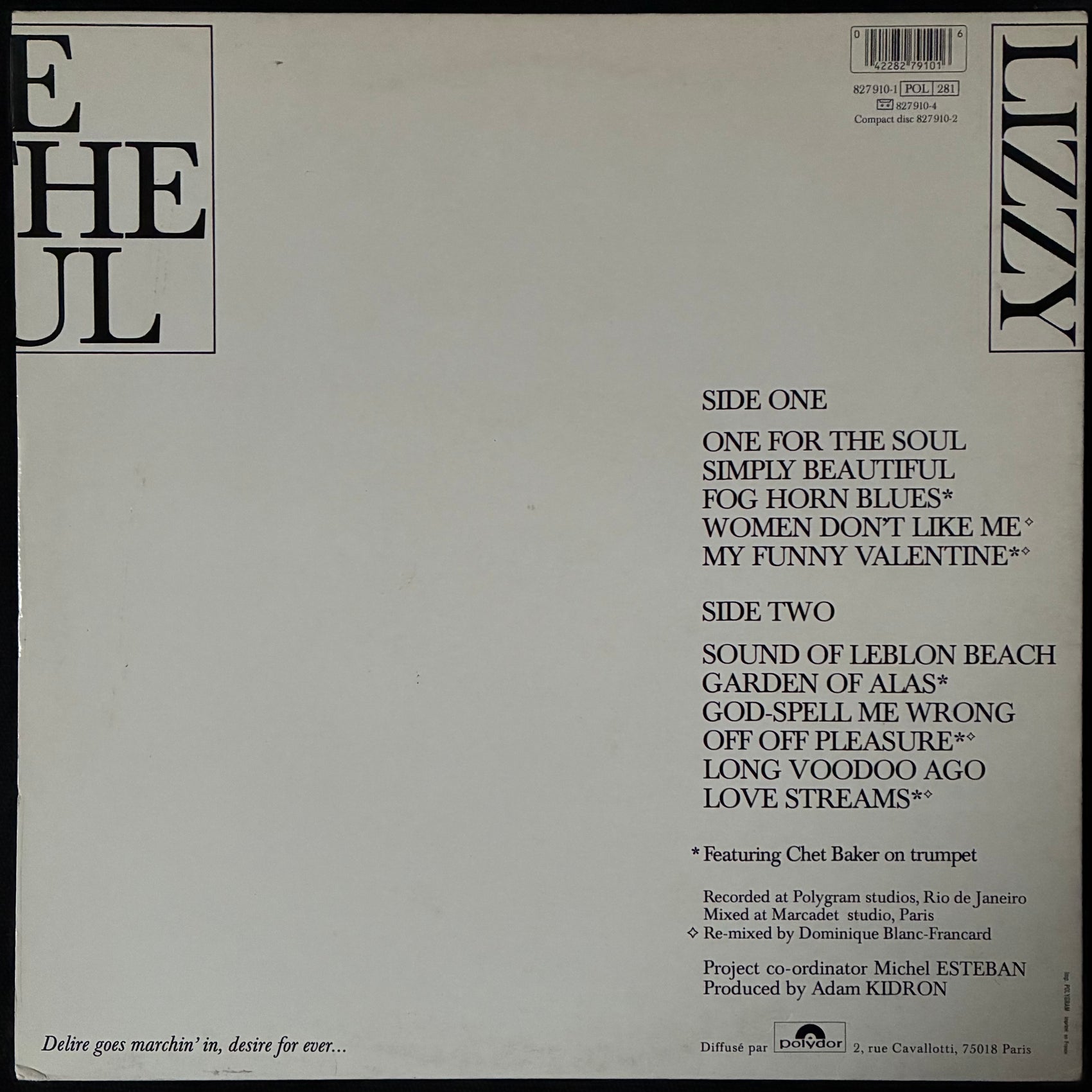 LIZZY MERCIER DESCLOUX - ONE FOR THE SOUL (USED VINYL 1986 FRANCE EX/EX)