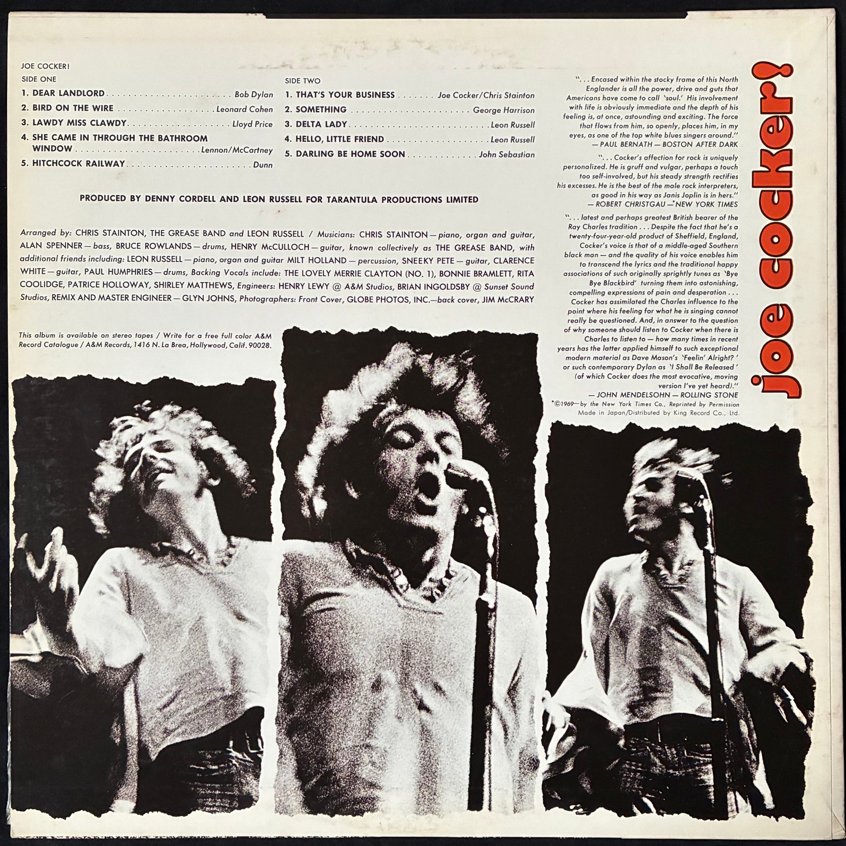 JOE COCKER - JOE COCKER! (USED VINYL 1977 JAPAN M-/EX+)