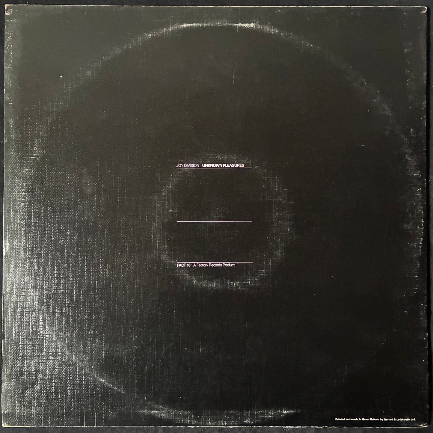 JOY DIVISION - UNKNOWN PLEASURES (USED VINYL 1979 UK EX+/EX)