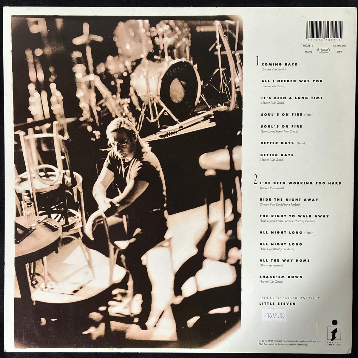 SOUTHSIDE JOHNNY & THE ASBURY JUKES - BETTER DAYS (USED VINYL 1991 GERMANY M-/EX)