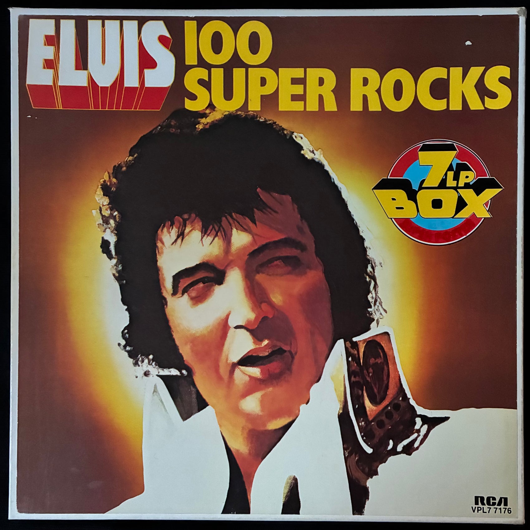 ELVIS PRESLEY - 100 SUPER ROCKS (7LP BOX SET) (USED VINYL 1978 AUS M-/EX)