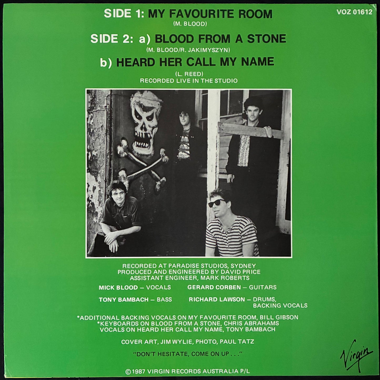LIME SPIDERS - MY FAVOURITE ROOM (12") (USED VINYL 1987 AUS M-/M-)