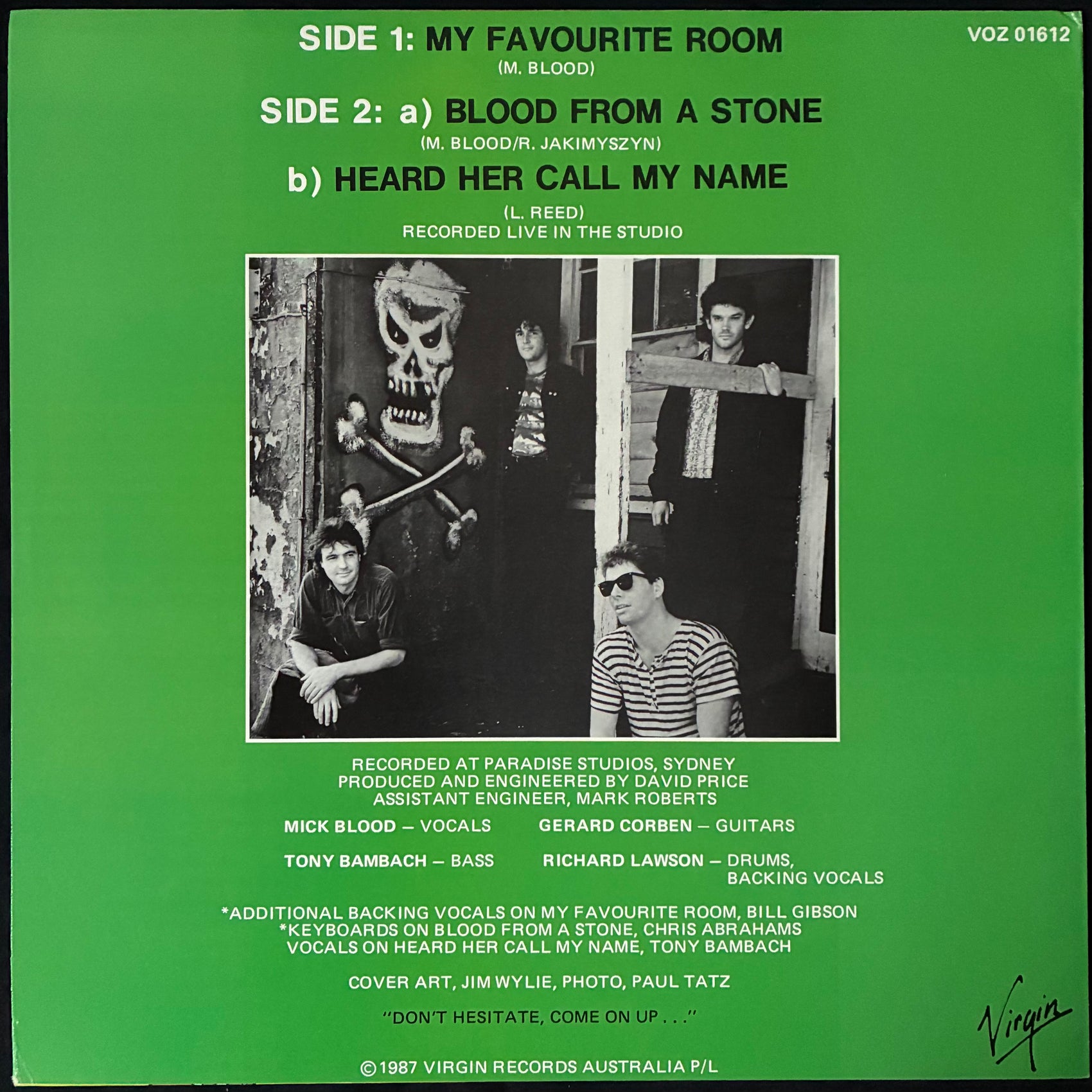 LIME SPIDERS - MY FAVOURITE ROOM (12") (USED VINYL 1987 AUS M-/M-)