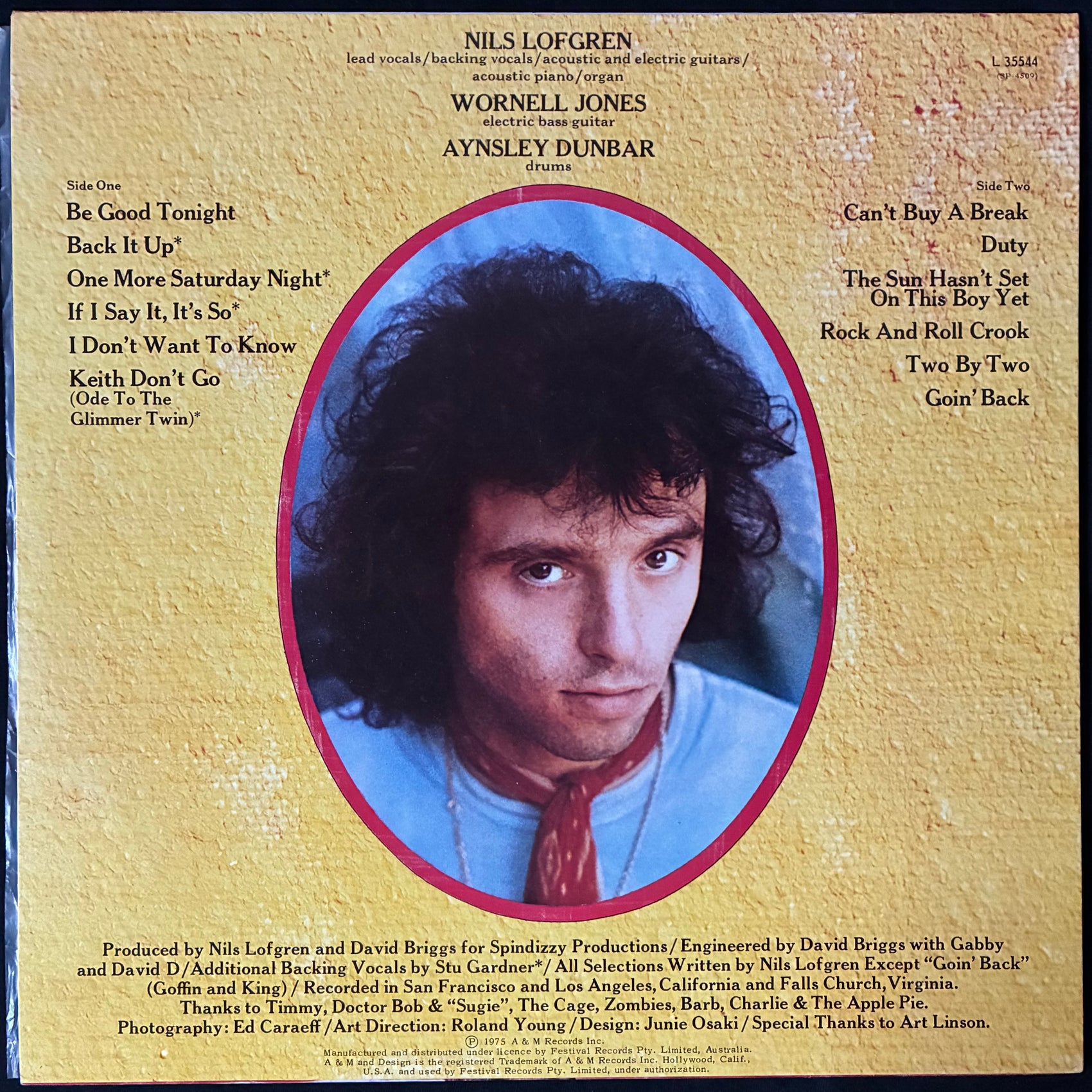 NILS LOFGREN - NILS LOFGREN (USED VINYL 1975 AUS EX+/EX+)