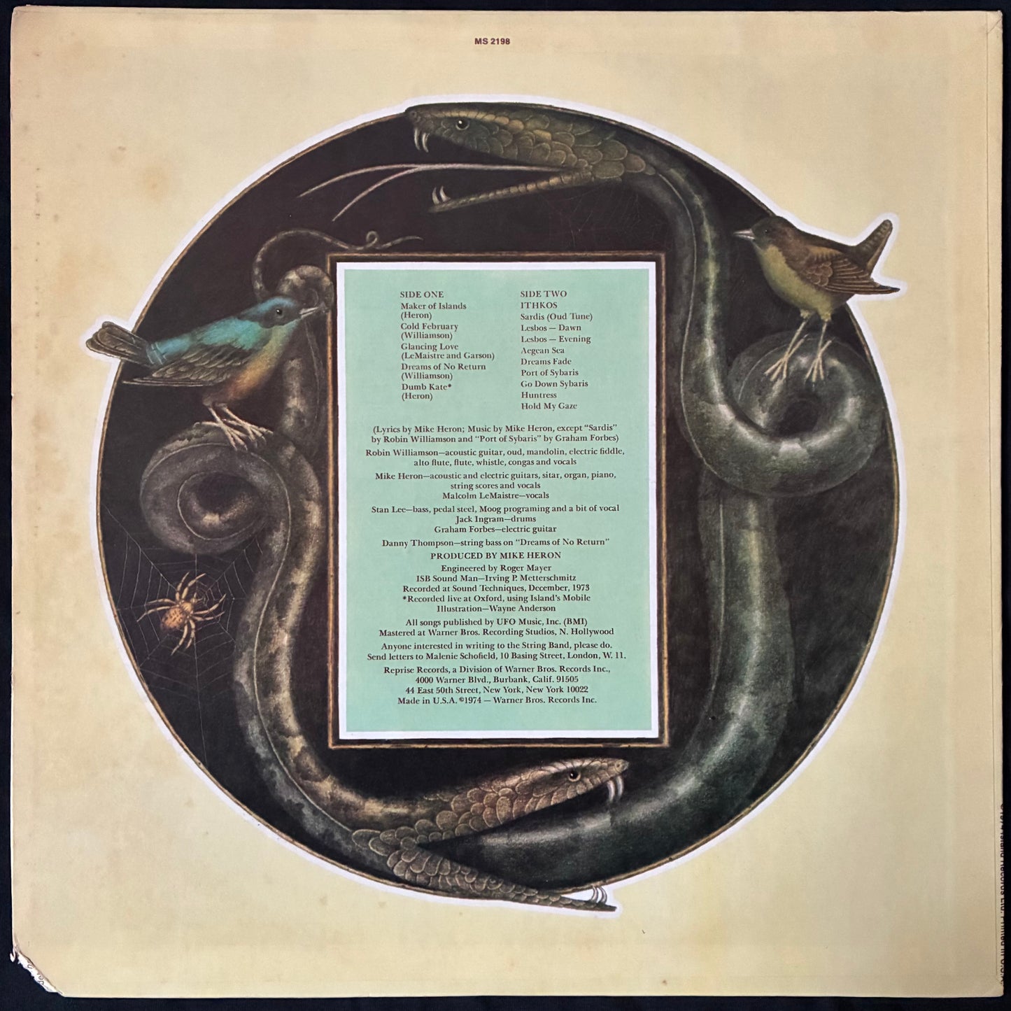 INCREDIBLE STRING BAND - HARD ROPE AND SILKEN TWINE (USED VINYL 1974 US M-/EX)