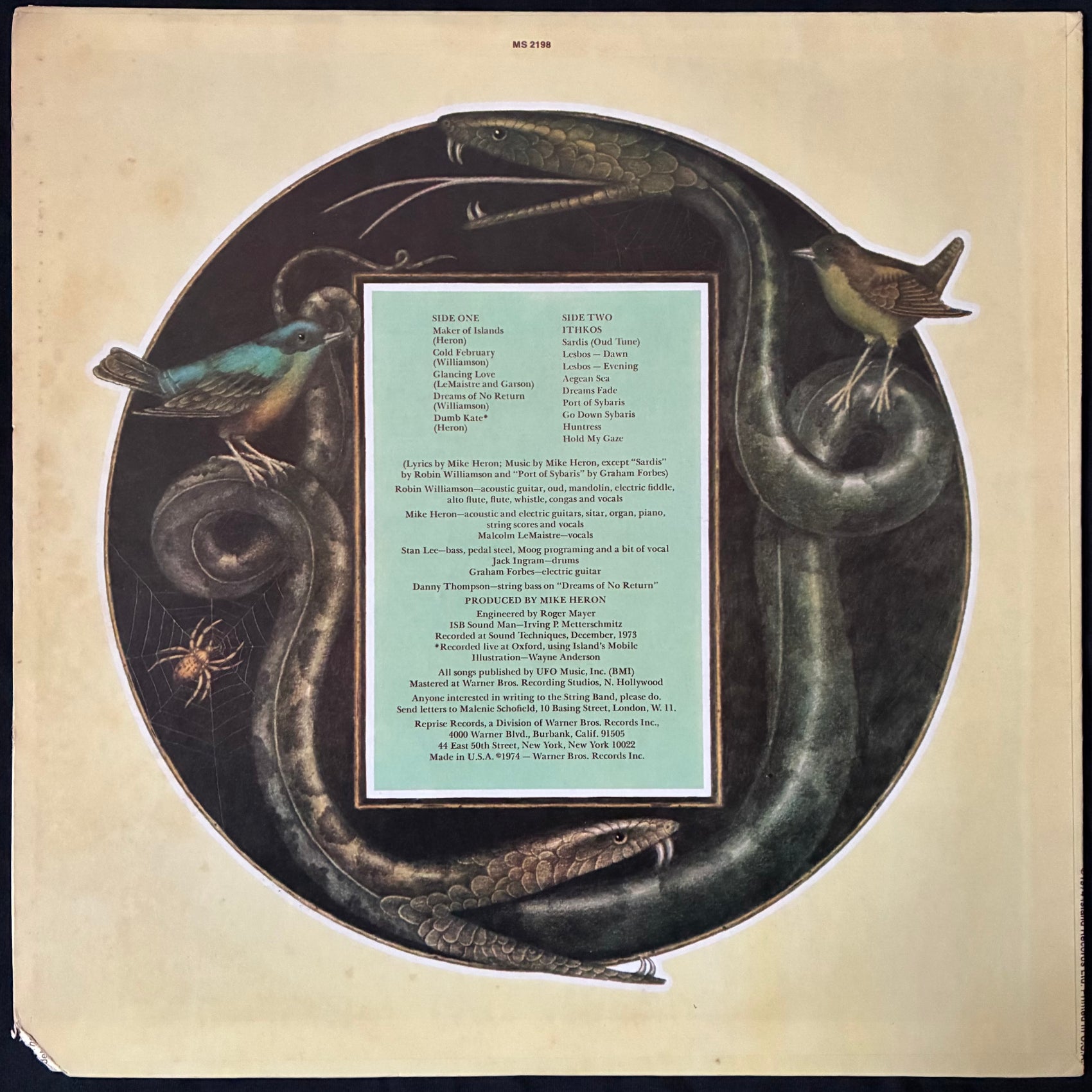 INCREDIBLE STRING BAND - HARD ROPE AND SILKEN TWINE (USED VINYL 1974 US M-/EX)