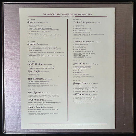 VARIOUS ARTISTS - THE GREATEST RECORDINGS OF THE BIG BAND ERA (RED COLOURED) (4LP BOX SET) (USED VINYL 1980 US M-/M-)