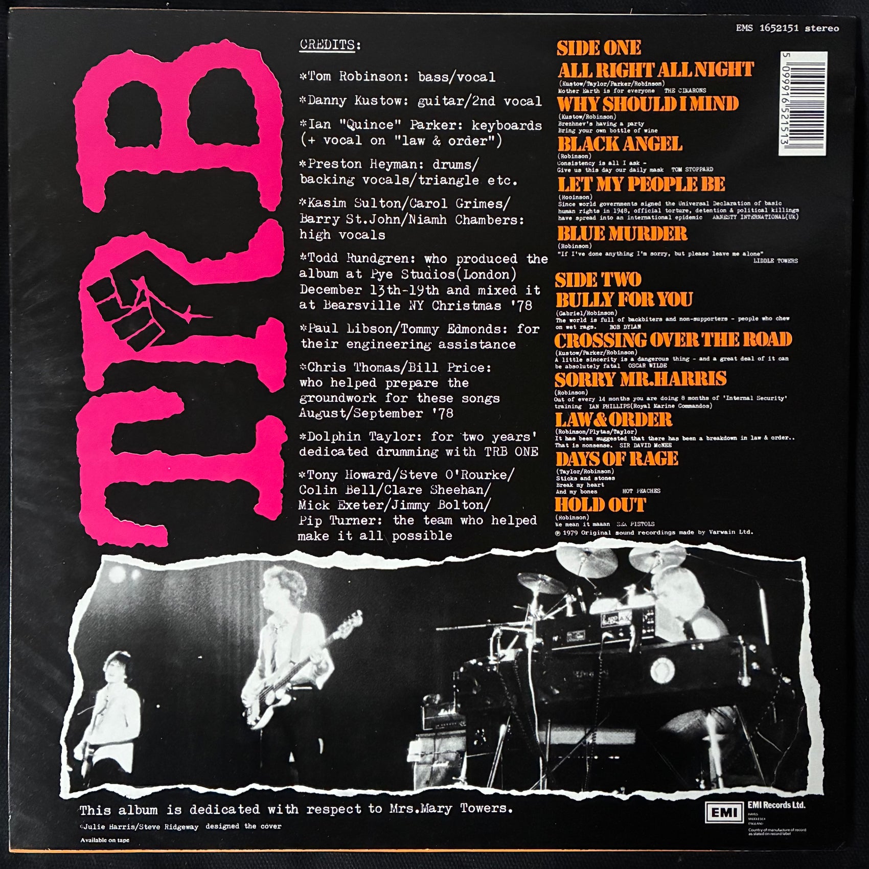 TOM ROBINSON BAND - TRB TWO (USED VINYL 1985 UK M-/M-)