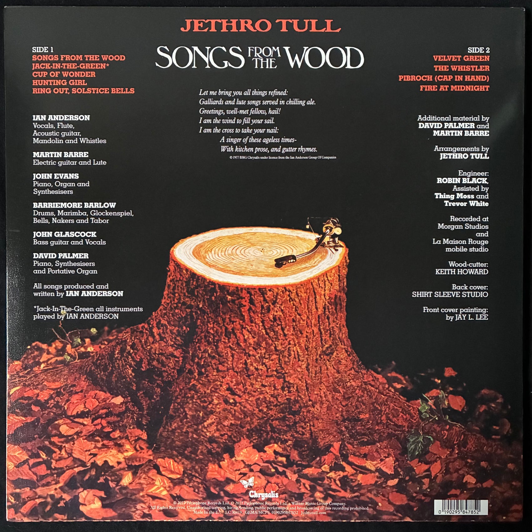 JETHRO TULL - SONGS FROM THE WOOD (40TH ANNIVERSARY - THE STEVEN WILSON REMIX) (USED VINYL 2017 EU M-/M-)