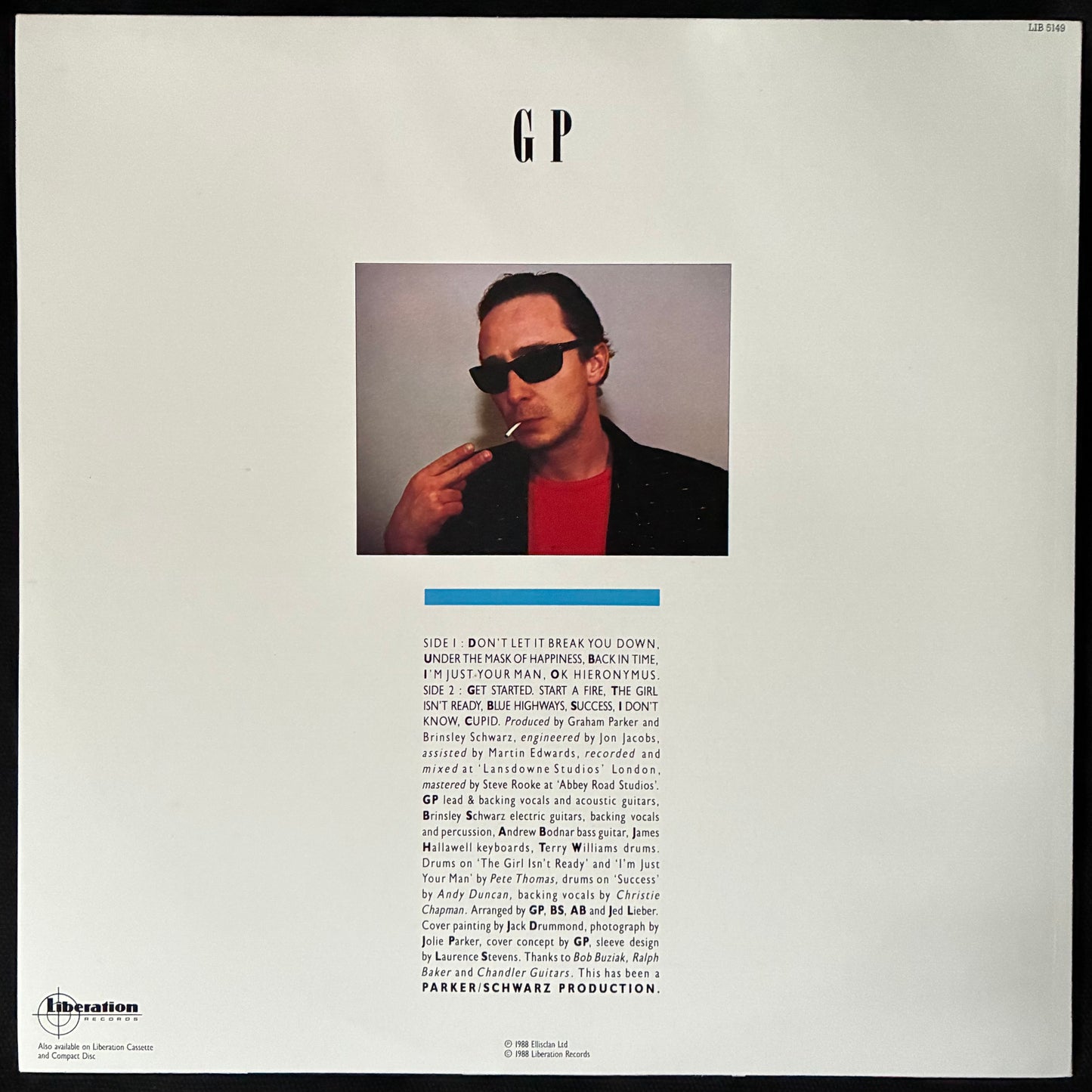 GRAHAM PARKER - THE MONA LISA'S SISTER (USED VINYL 1988 AUS M-/M-)