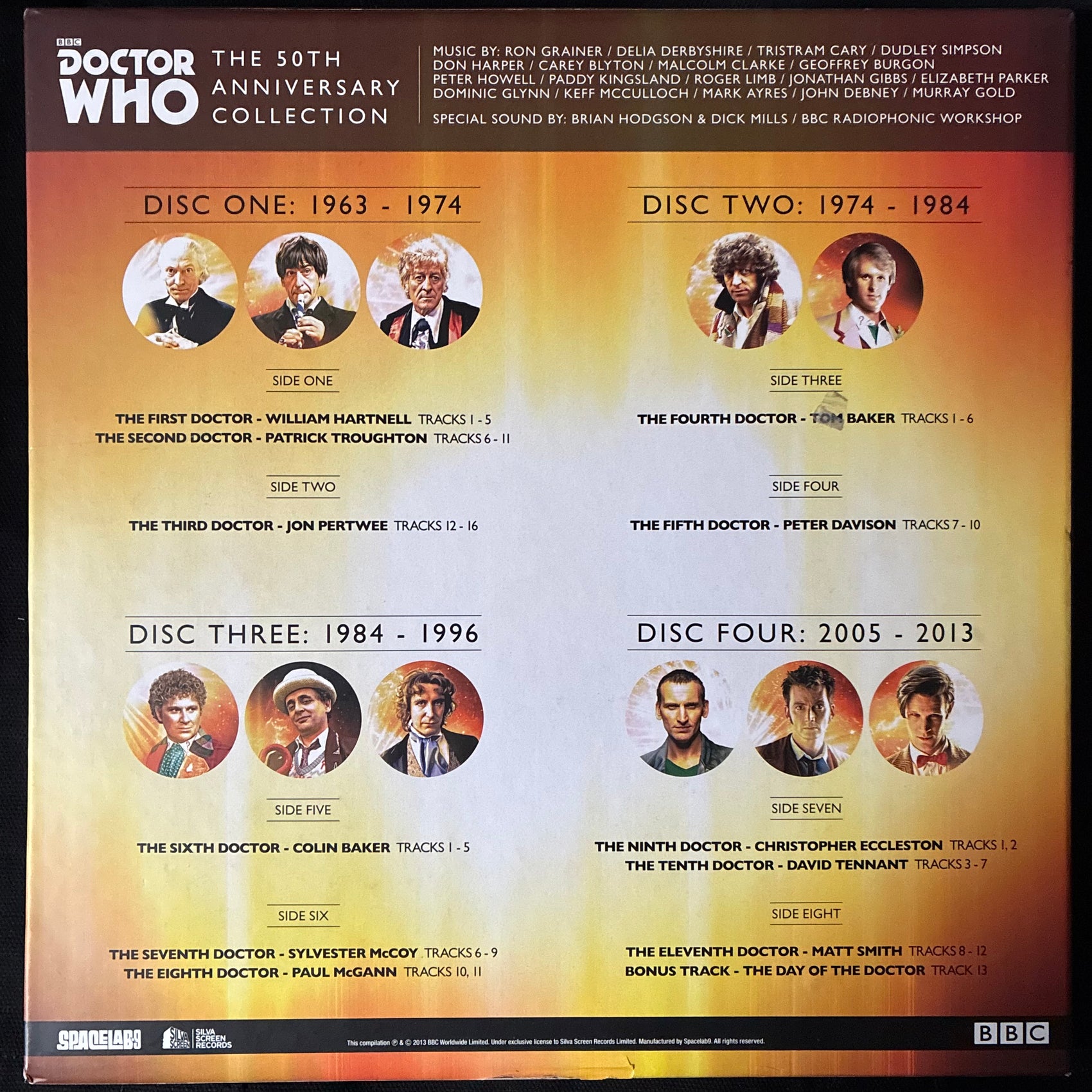 VARIOUS ARTISTS - DOCTOR WHO : THE 50TH ANNIVERSARY COLLECTION (4LP BOX SET) (SILVER COLOURED) (USED VINYL BOX SET 2016 US M-/M-)