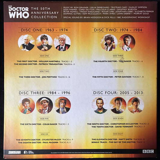 VARIOUS ARTISTS - DOCTOR WHO : THE 50TH ANNIVERSARY COLLECTION (4LP BOX SET) (SILVER COLOURED) (USED VINYL BOX SET 2016 US M-/M-)