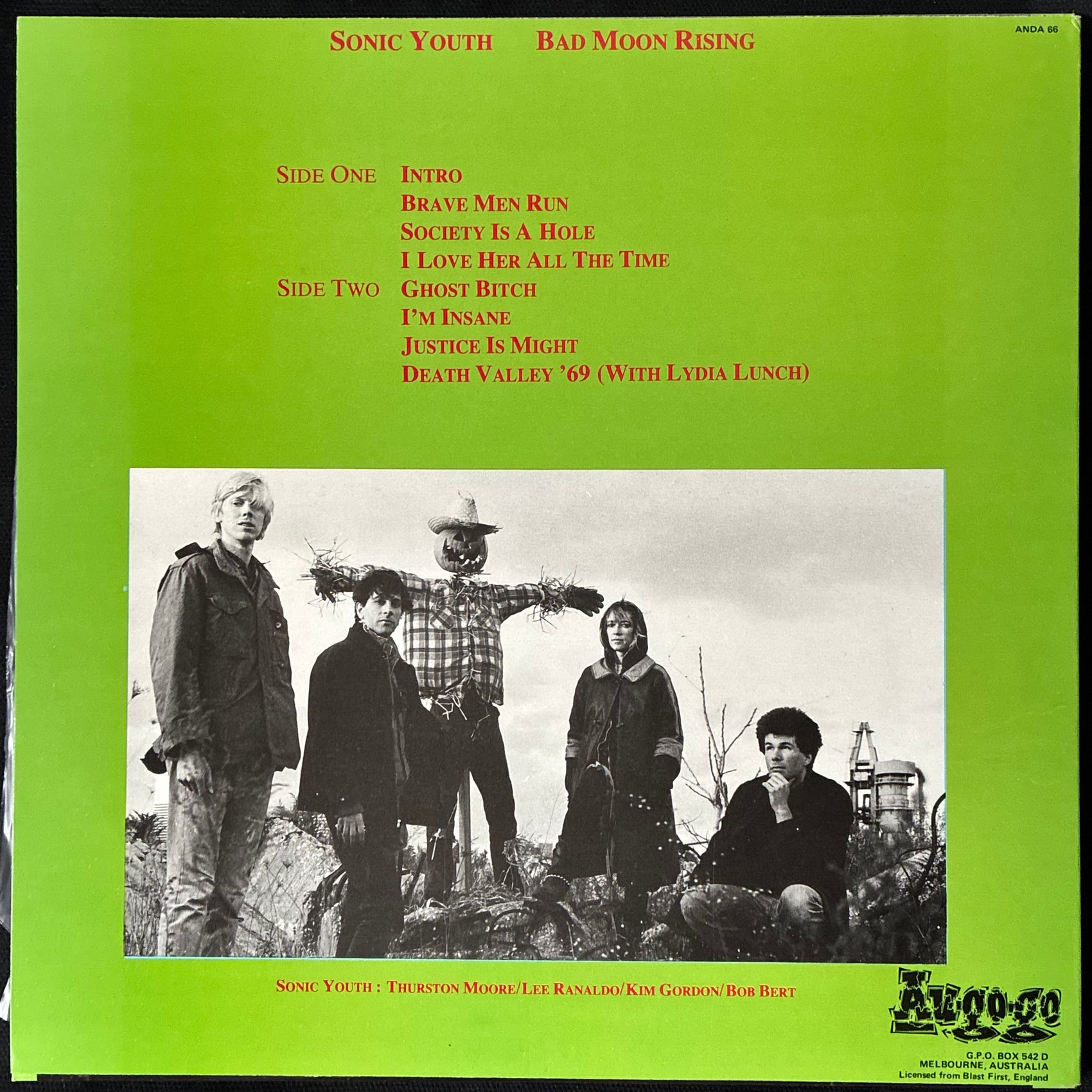 SONIC YOUTH - BAD MOON RISING/EVOL (2LP) (USED VINYL 1988 AUS M-/M-)